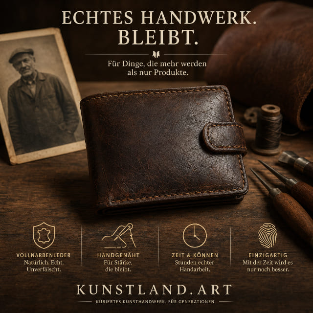 Vollnarbenleder kaufen · handgenähte Lederbörse